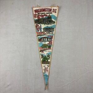 Vintage Pennant Washington DC Cherry Blossom Travel Souvenir 25.5 in Collectible